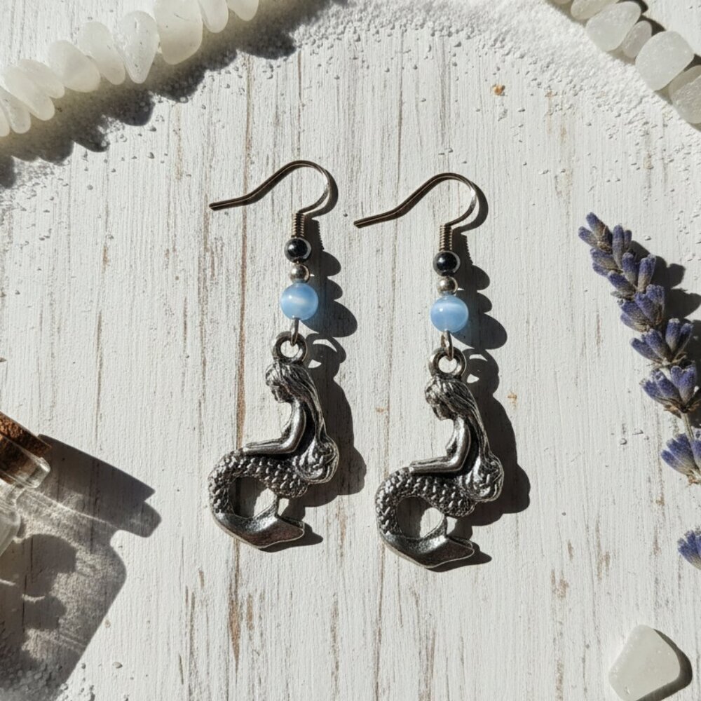 water gypsy, mermaid earrings with beads Memaidcore Fashion Earrings